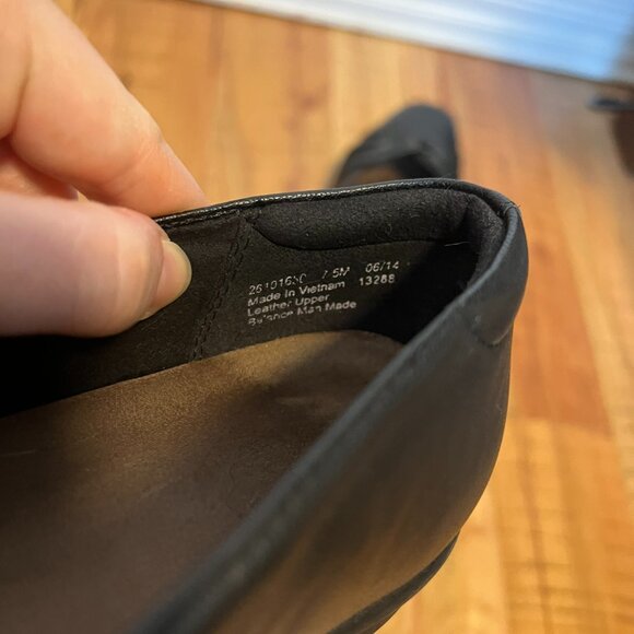 Clarks Candra Gleam Twist Leather Black Comfortable Ballet Flats - Picture 5 of 14